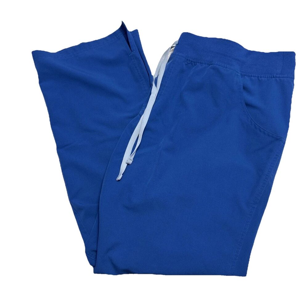 Figs Technical Collection Scrub Pants Adult XX Large Blue w Drawstring